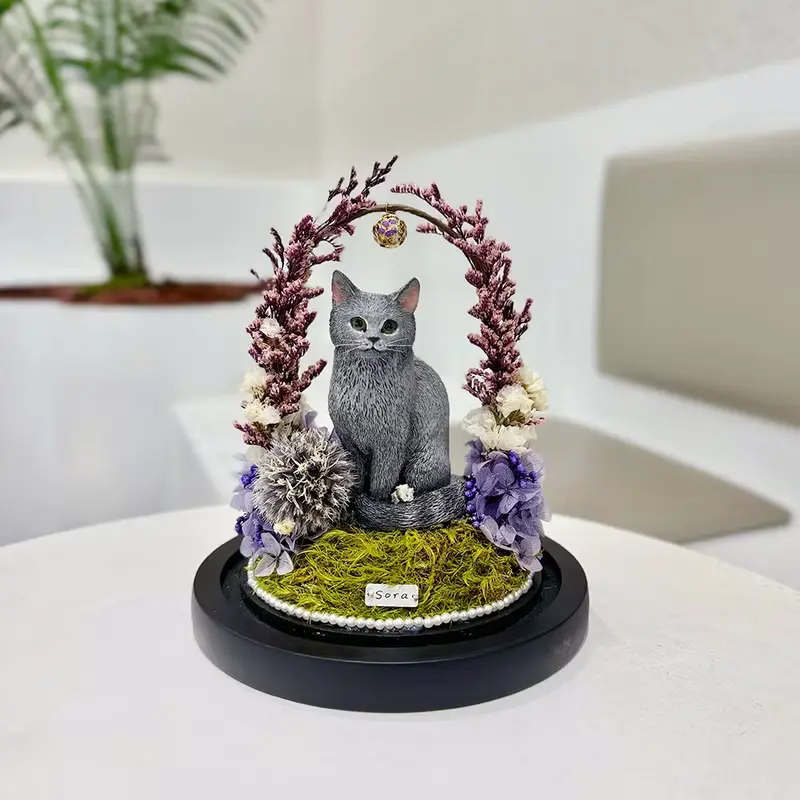 Manyu 寵物訂製 永生花 玻璃罩 拱門款 寵物紀念永花 訂製禮物