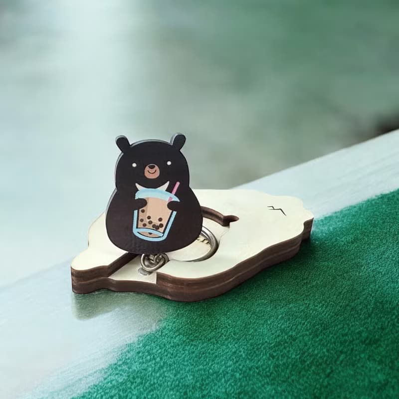 Key House 台灣黑熊撞奶 生日禮物 交換禮物 情人節禮物 鑰匙圈