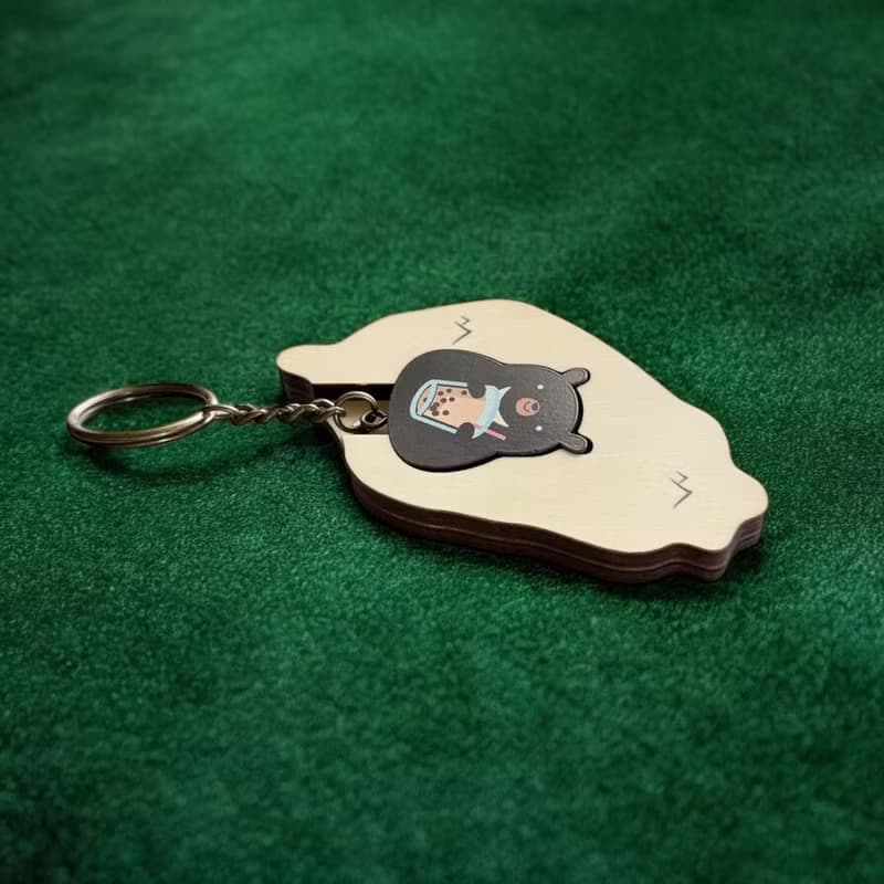 Key House 台灣黑熊撞奶 生日禮物 交換禮物 情人節禮物 鑰匙圈