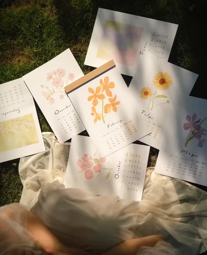2025  柔らかな日々 植花月曆 . 櫥底 cookies &.
