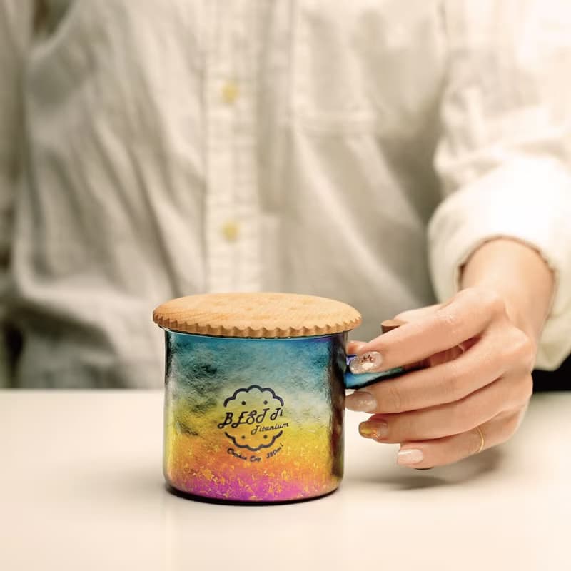 純鈦暖心餅乾杯 馬克杯 冰炫彩 原木質感