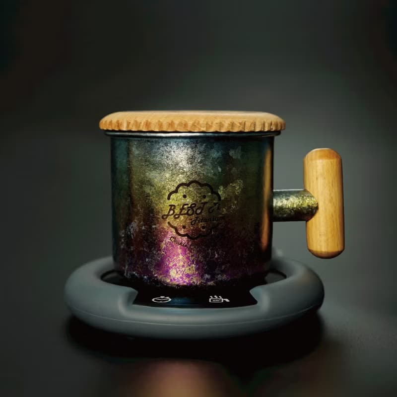 純鈦暖心餅乾杯 馬克杯 冰炫彩 原木質感