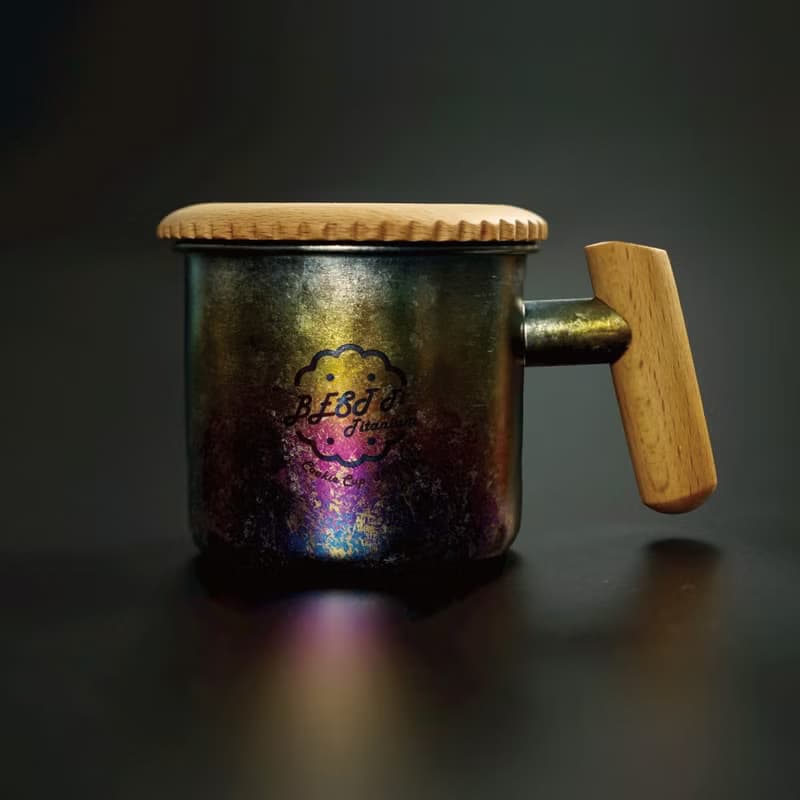 純鈦暖心餅乾杯 馬克杯 冰炫彩 原木質感