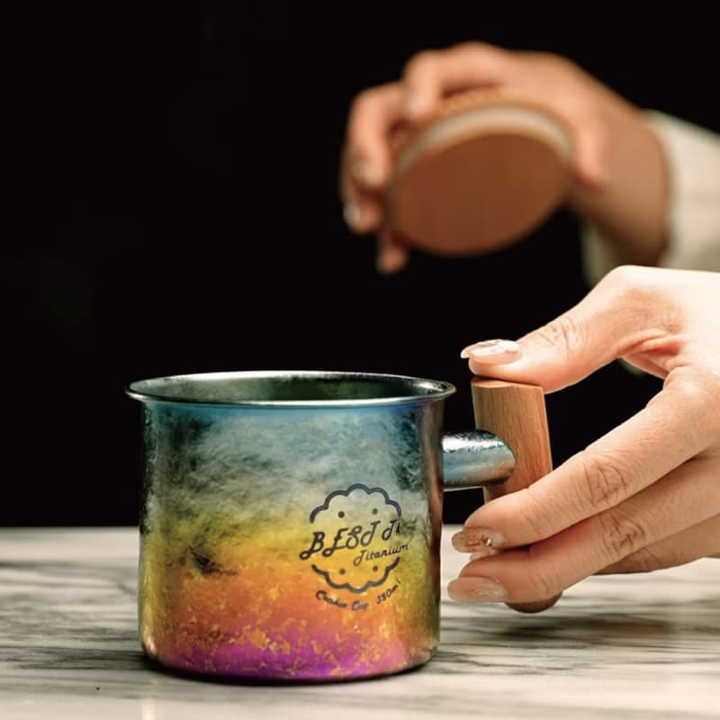 純鈦暖心餅乾杯 馬克杯 冰炫彩 原木質感