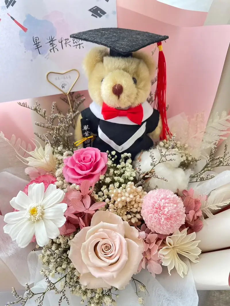 永生花束 畢業花束 熊熊花束