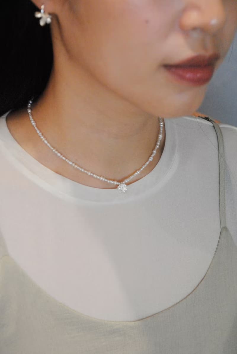 二毛銀【花草系列─小雛菊小珍珠-項鍊】銀