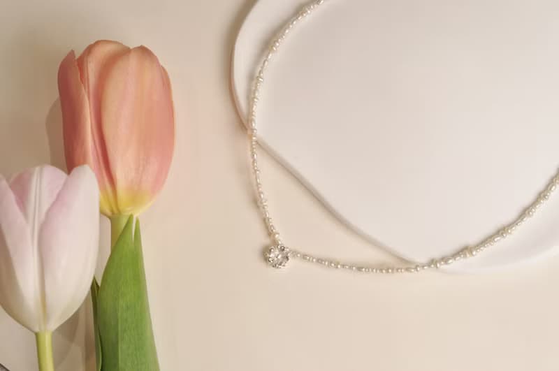 二毛銀【花草系列─小雛菊小珍珠-項鍊】銀