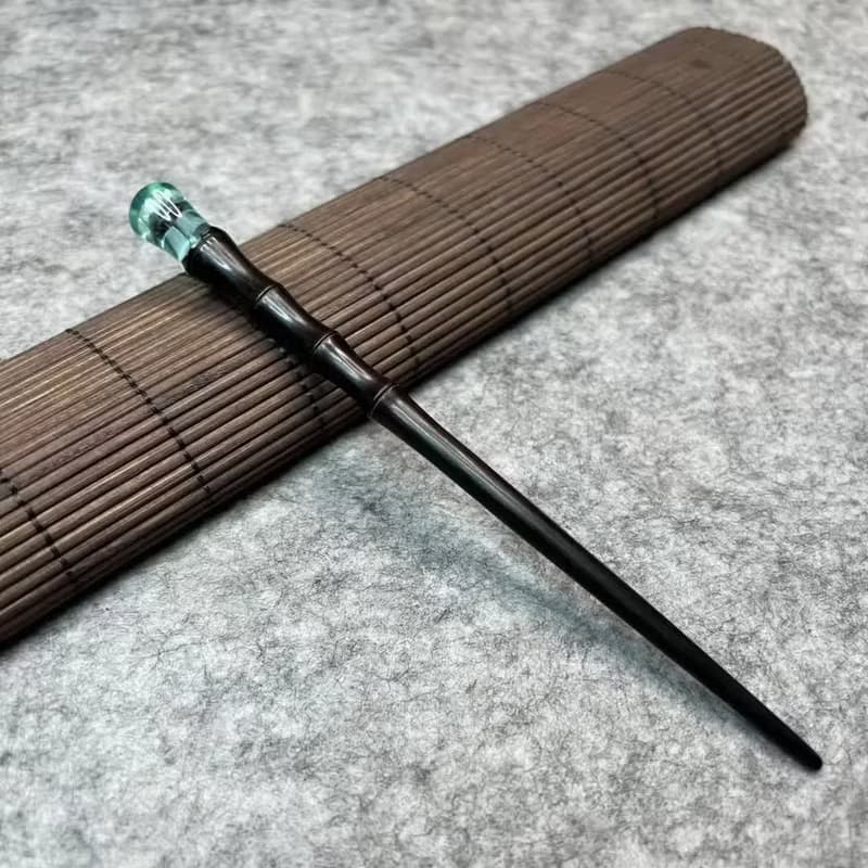 花語、手工樹脂木質髮簪、中式優雅風格、雕花設計、永生花、自然