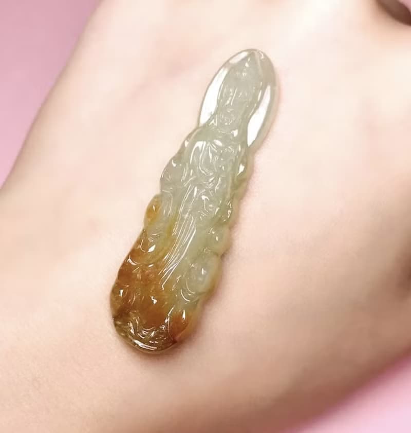 冰飄紅翡翠觀音菩薩項鍊 | 天然緬甸玉A貨翡翠 | 送禮