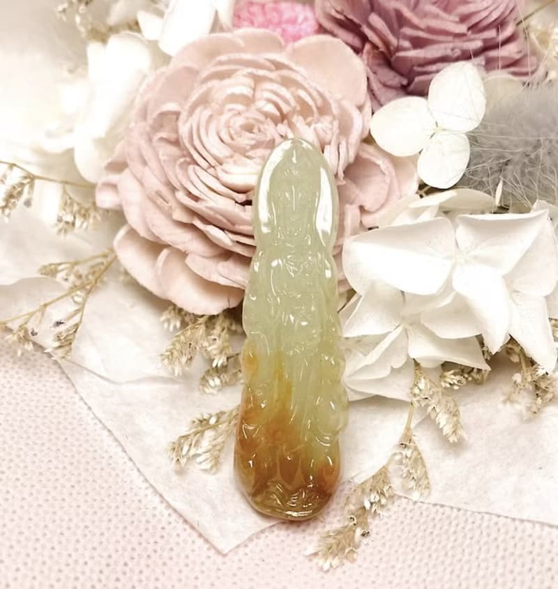 冰飄紅翡翠觀音菩薩項鍊 | 天然緬甸玉A貨翡翠 | 送禮