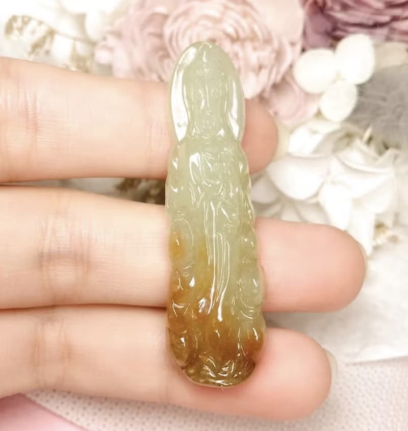 冰飄紅翡翠觀音菩薩項鍊 | 天然緬甸玉A貨翡翠 | 送禮