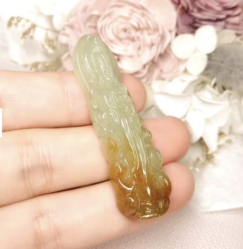 冰飄紅翡翠觀音菩薩項鍊 | 天然緬甸玉A貨翡翠 | 送禮