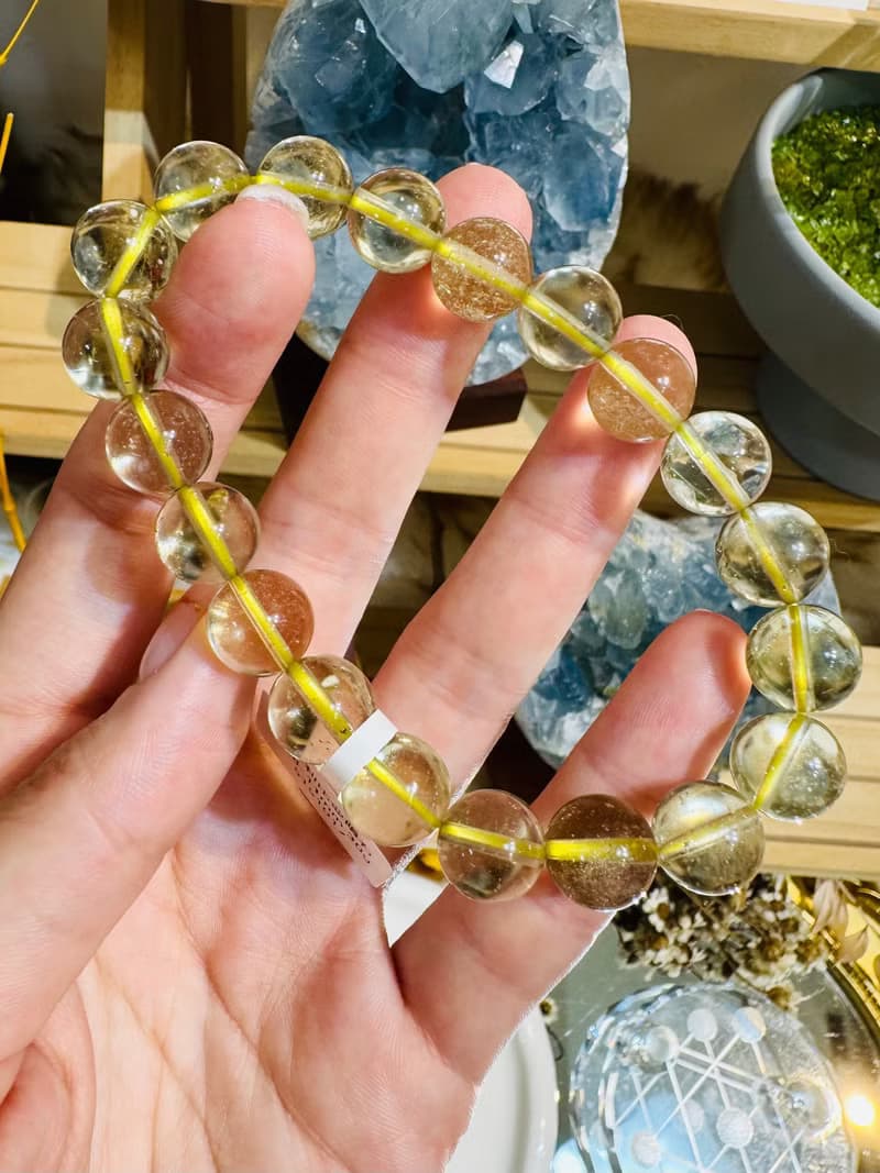收藏透體玻璃透黃金利比亞隕石10.8-11mm30g財富引流器事業招財