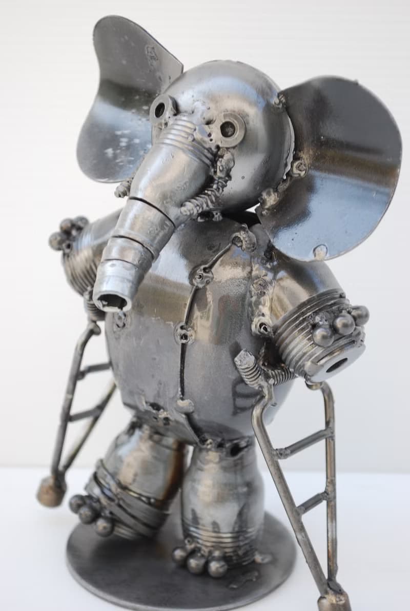 Elephant Scrap Metal Sculpture, Gift For Anniversary, Get Well Gift Sculptures