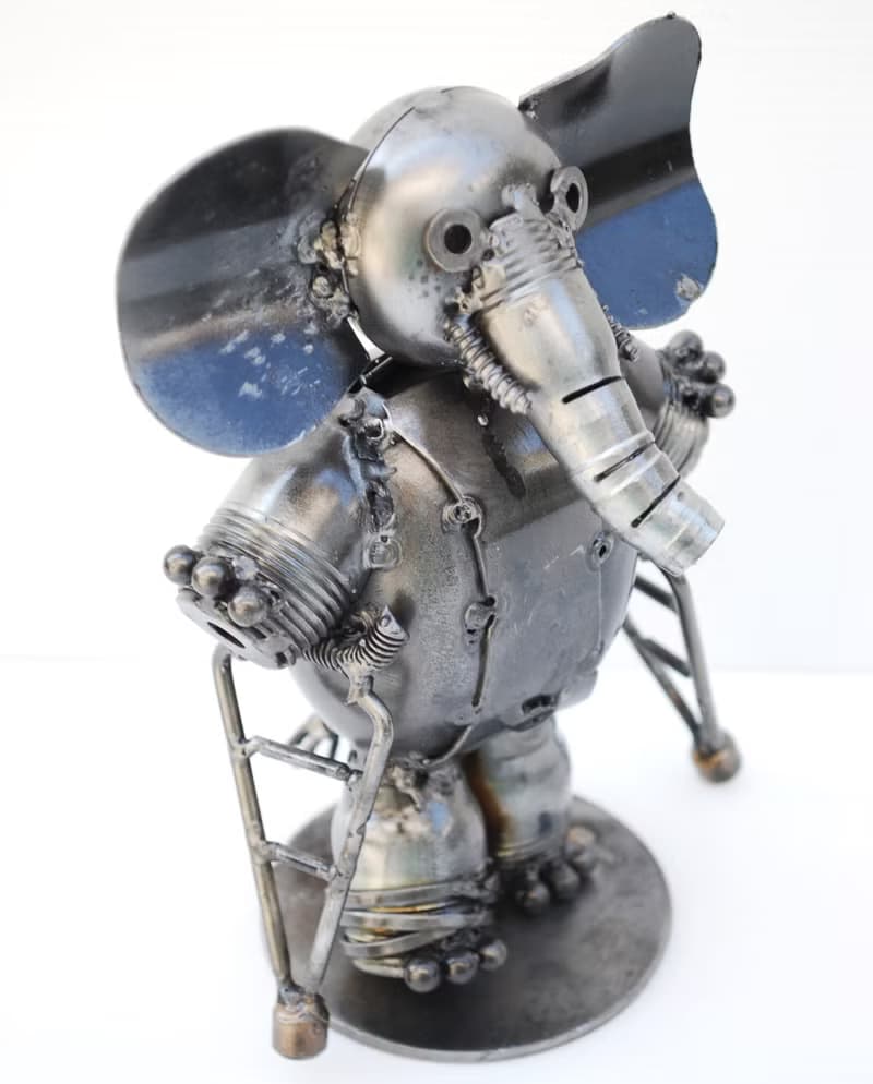 Elephant Scrap Metal Sculpture, Gift For Anniversary, Get Well Gift Sculptures