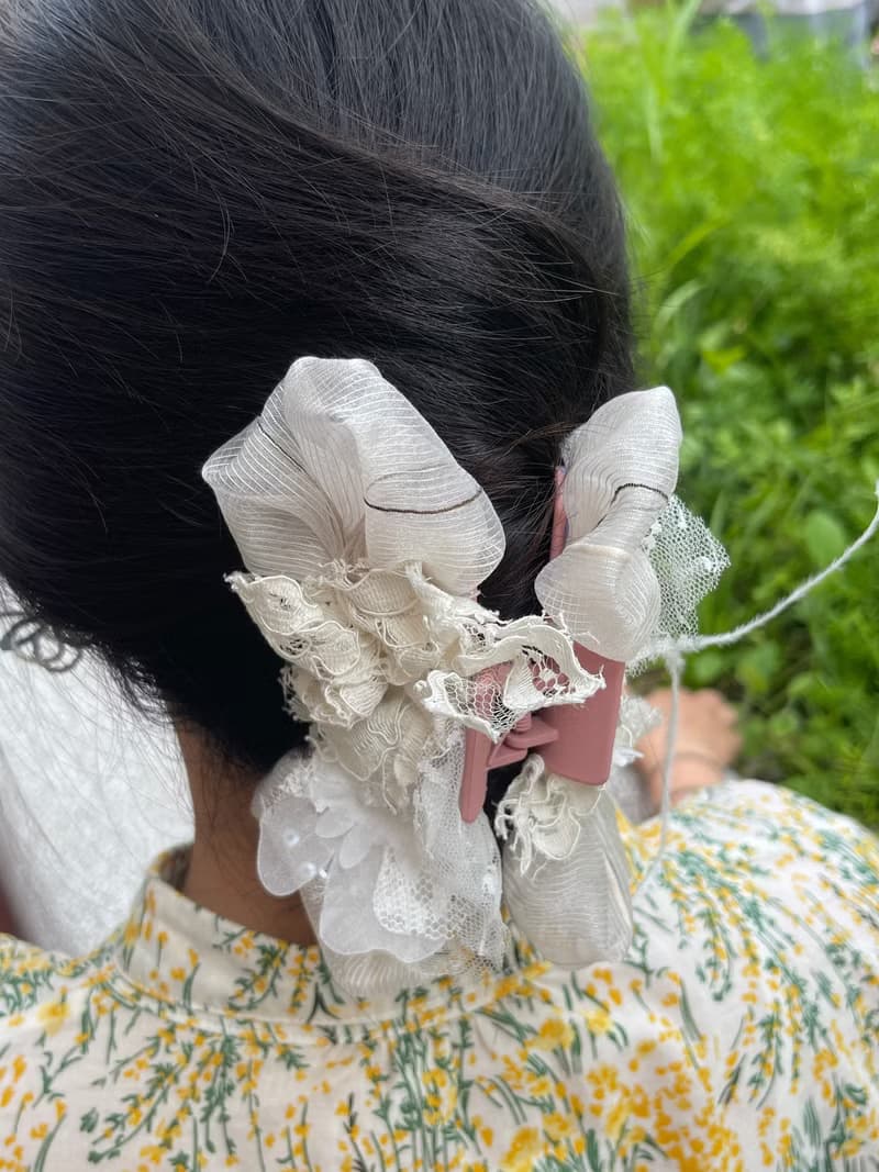 海底生物 米白色髮夾 鯊魚夾