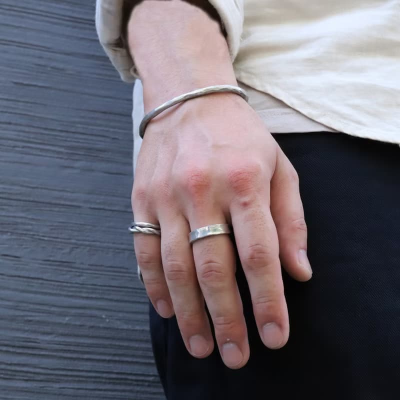 錫×銀戒指 線錘錫戒指