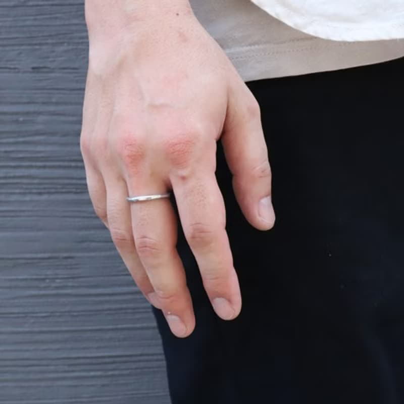 錫×銀戒指 線錘錫戒指