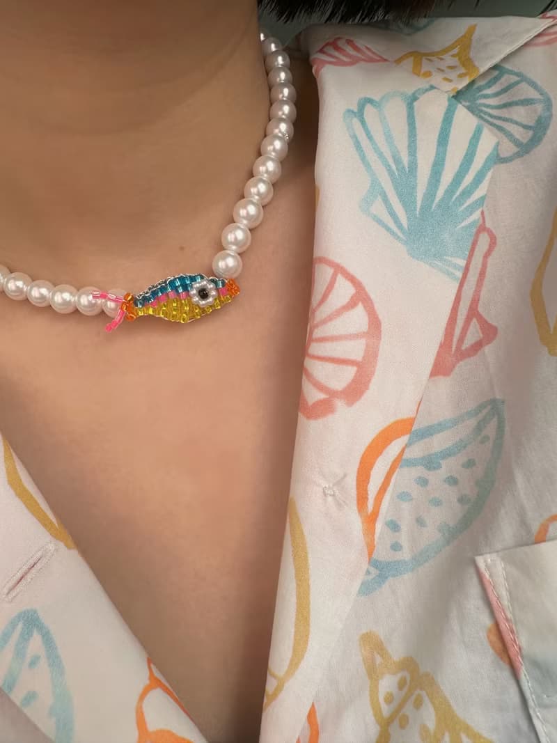 夏日 海灘 釣魚 可愛 項鍊 禮物 時尚 另類 歐美