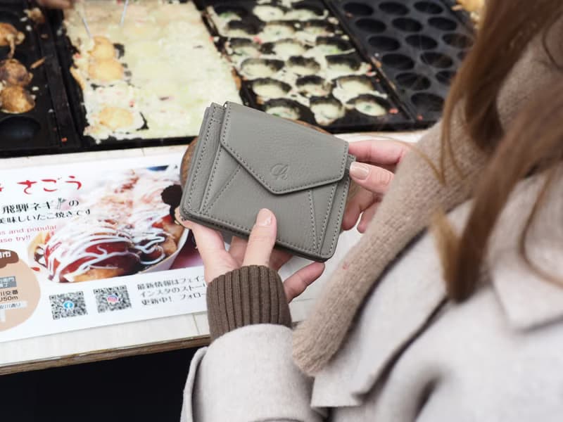 Daily (Taupe) : Mini wallet, short wallet, cow leather, Grey