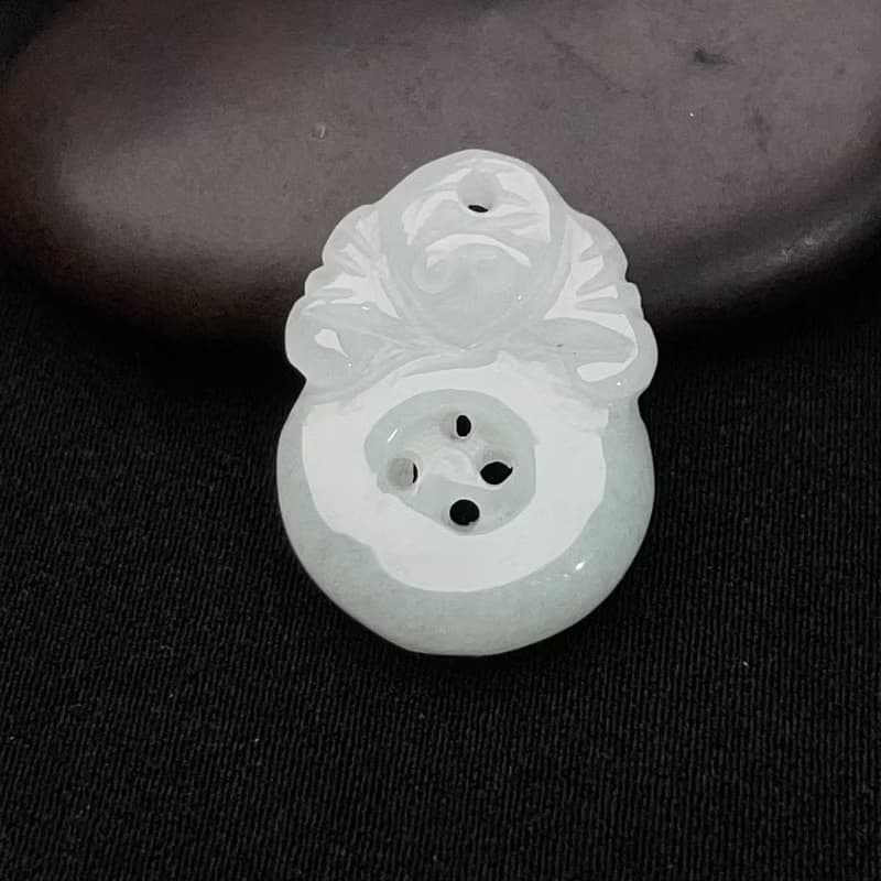 冰糯種翡翠福在眼前吊飾 | 天然緬甸玉翡翠A貨