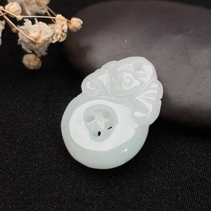 冰糯種翡翠福在眼前吊飾 | 天然緬甸玉翡翠A貨