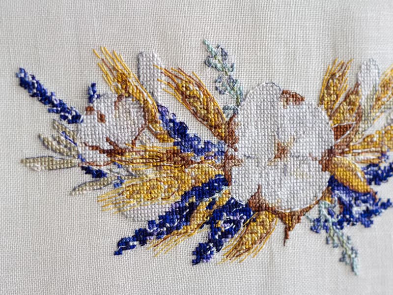 【數位】Cotton And Lavender Bouquet PDF cross stitch pattern