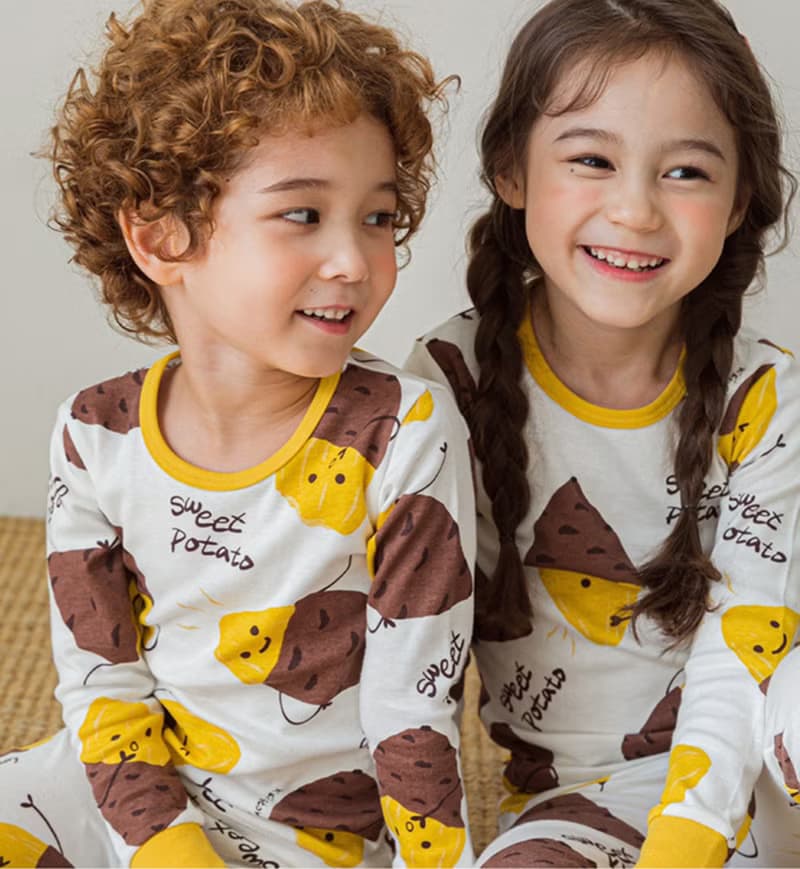 暖呼呼烤番薯-舒棉雲柔衣長袖韓國童裝-K19430