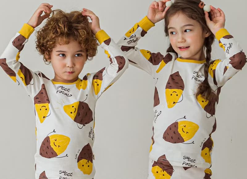 暖呼呼烤番薯-舒棉雲柔衣長袖韓國童裝-K19430