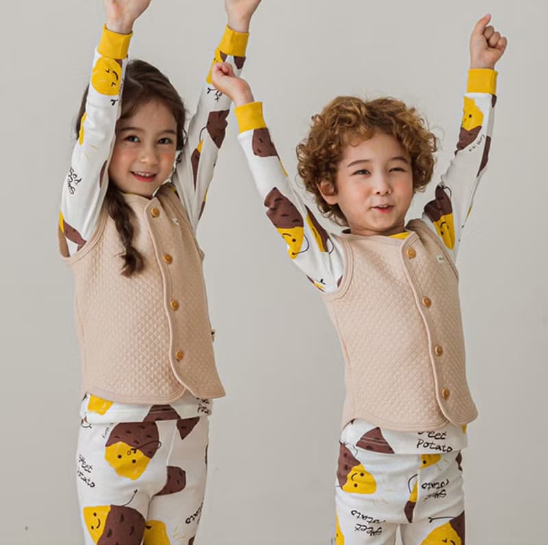 暖呼呼烤番薯-舒棉雲柔衣長袖韓國童裝-K19430