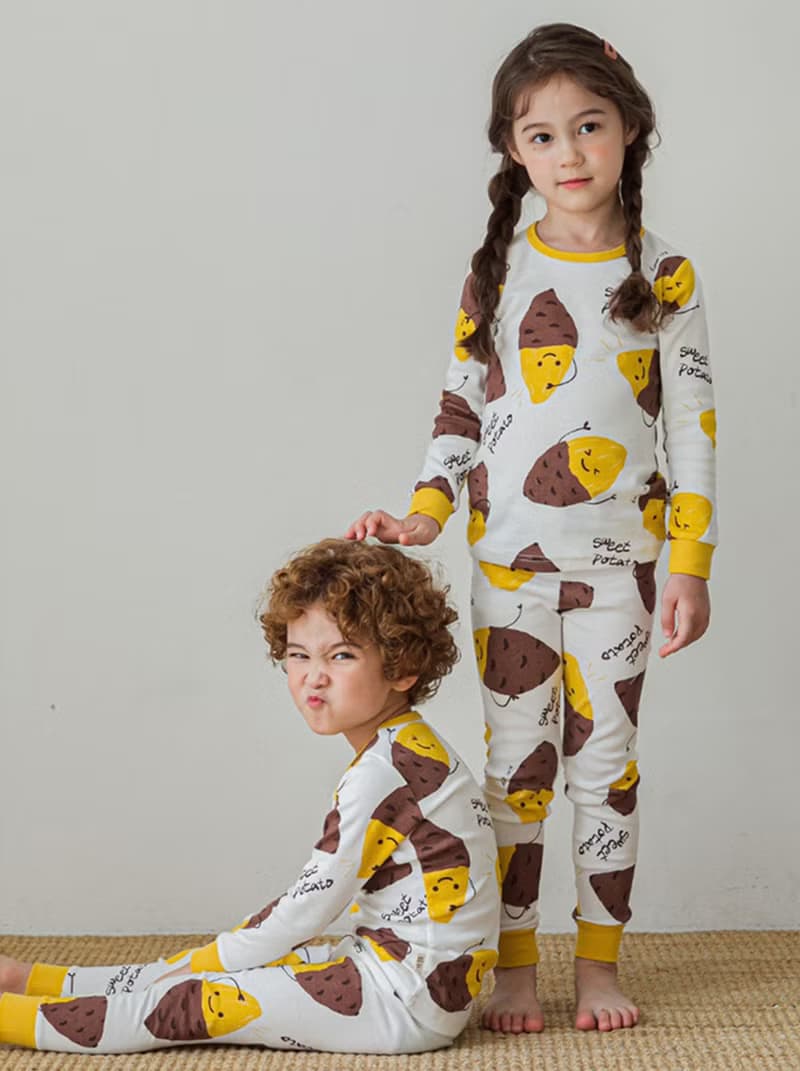 暖呼呼烤番薯-舒棉雲柔衣長袖韓國童裝-K19430