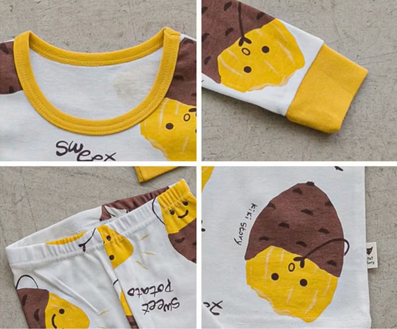 暖呼呼烤番薯-舒棉雲柔衣長袖韓國童裝-K19430