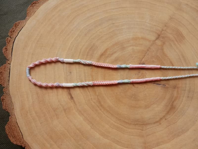 N50/SS24~ 粉晶 l 藍綠螢石 l 蠟線 l 手工編織 l 原礦項鍊