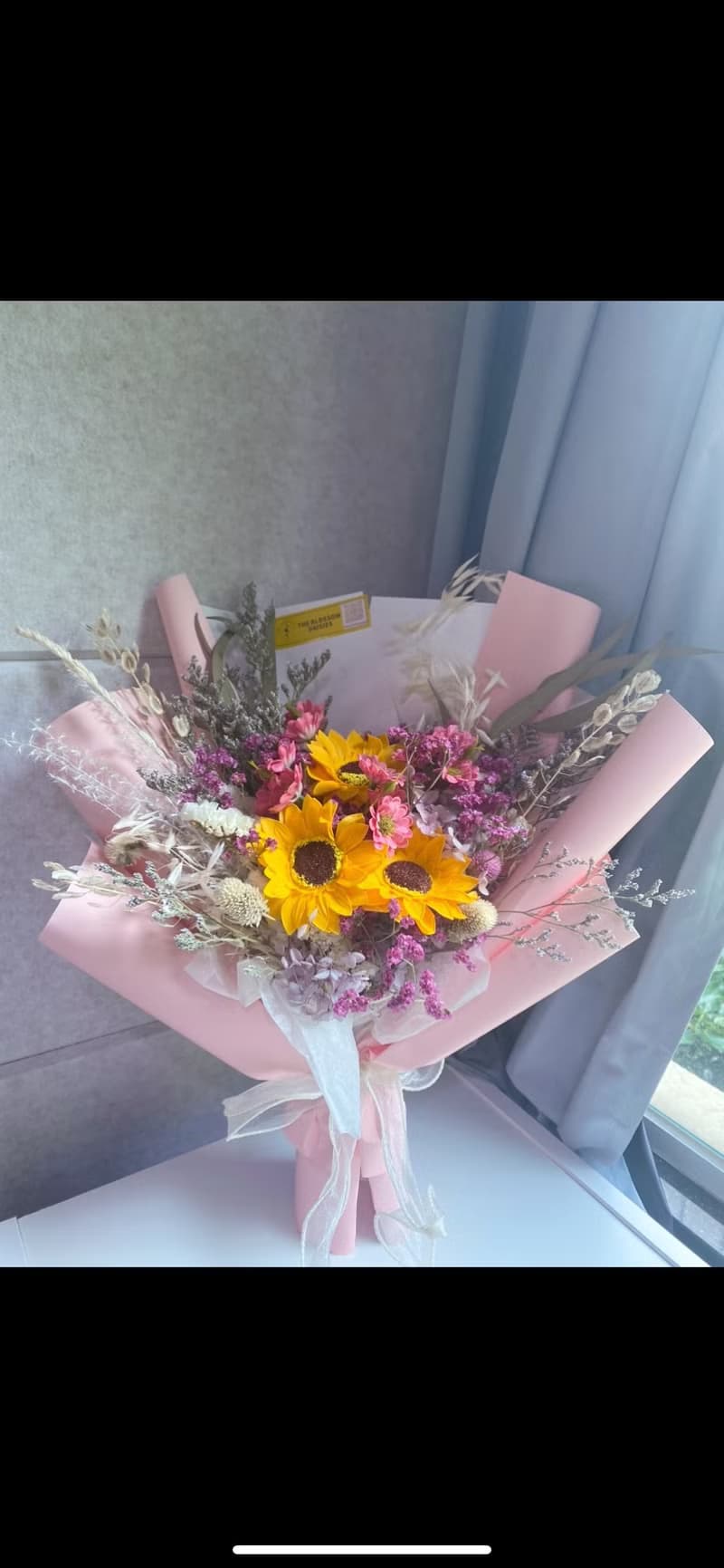 粉色太陽花花束