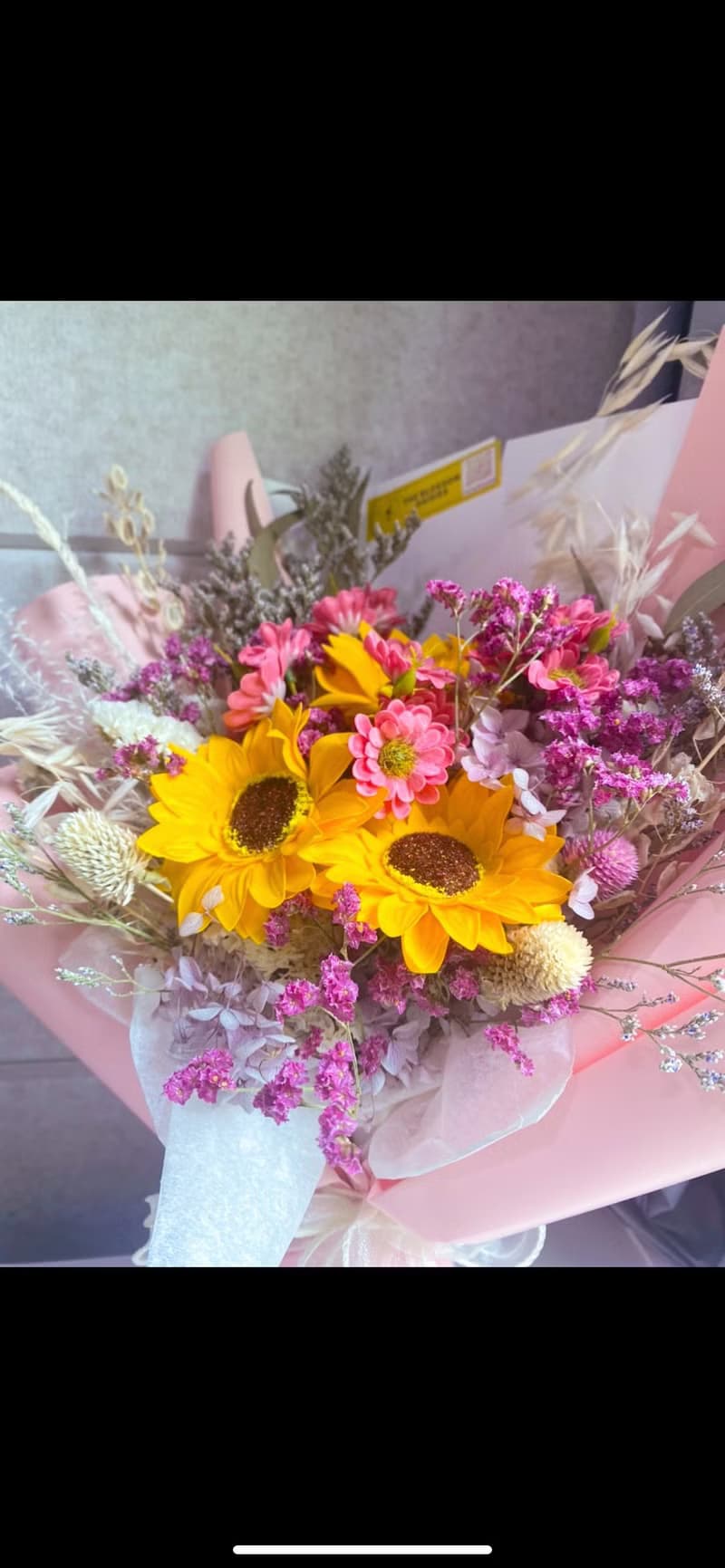 粉色太陽花花束
