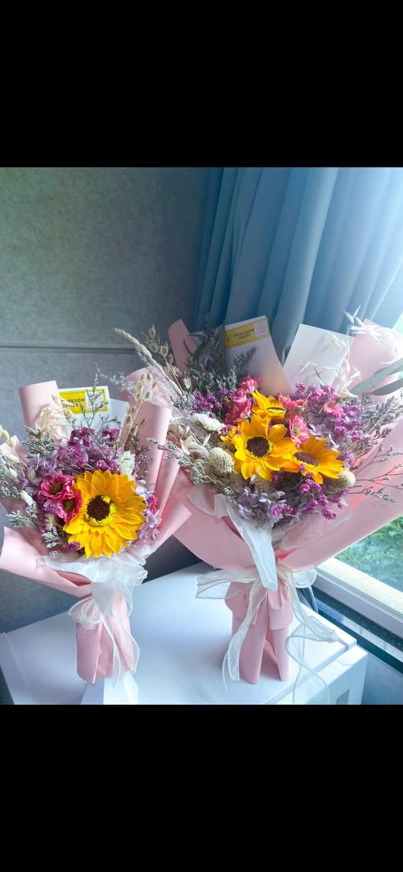 粉色太陽花花束