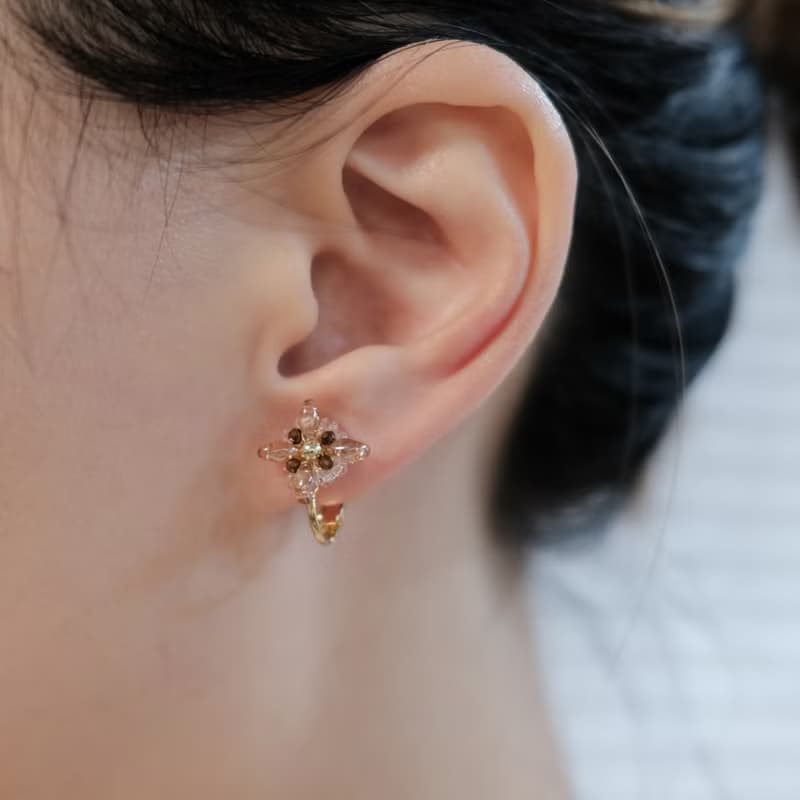 星芒耳環 - 金 耳針/耳夾