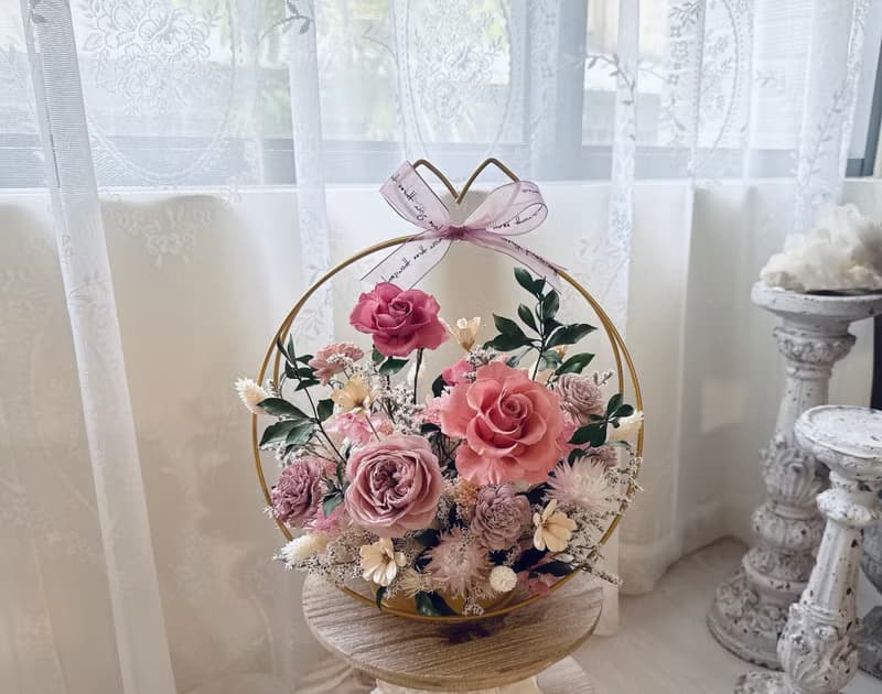 時光靜好的圓舞曲。永生花盆花 質感系 永生花 盆花