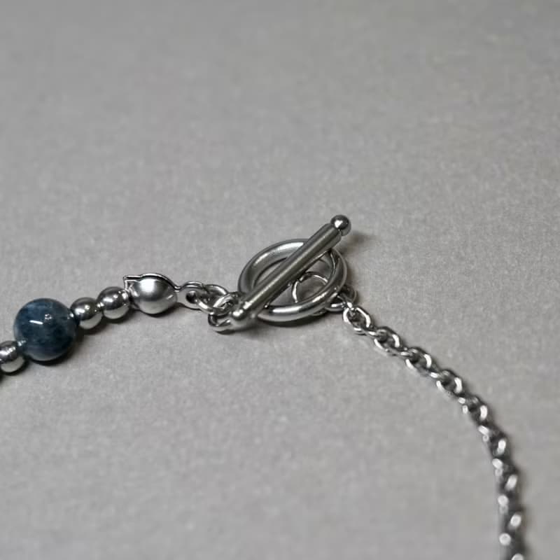 ll 藍夜 ll 海藍寶手鍊－魔鬼藍海藍寶316L醫療鋼手鍊 BR-00037