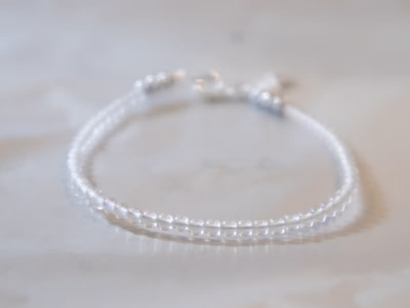 白水晶-四月誕生石-925 SILVER 白水晶2.5mm- 細緻手鏈