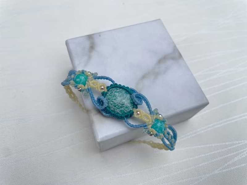 221119 Macrame 南美蠟線 天河石 手鍊