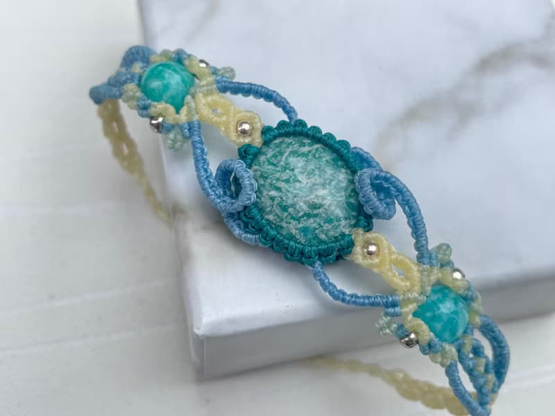 221119 Macrame 南美蠟線 天河石 手鍊