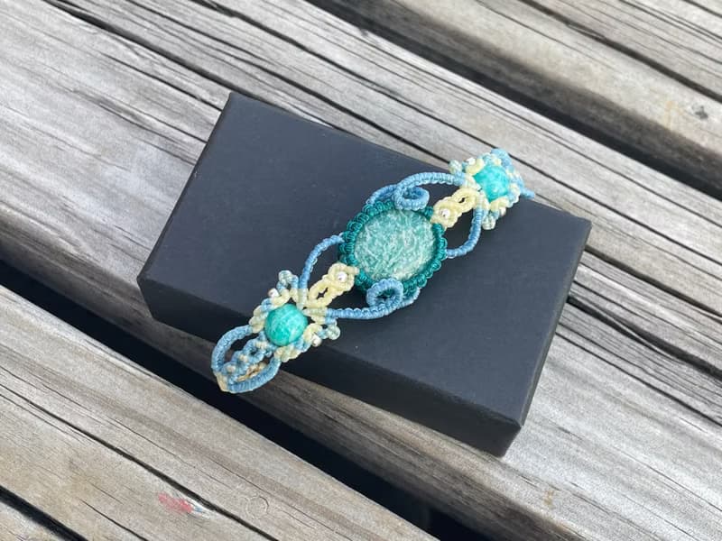 221119 Macrame 南美蠟線 天河石 手鍊