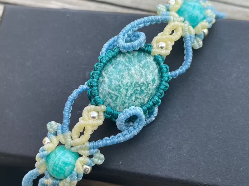 221119 Macrame 南美蠟線 天河石 手鍊