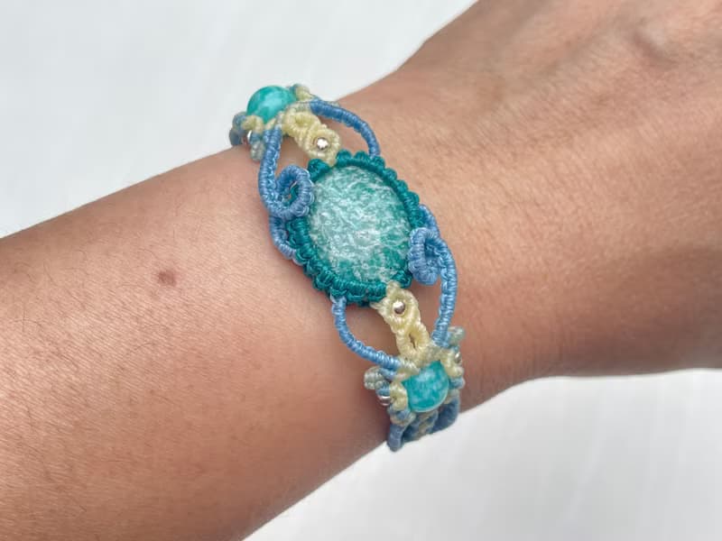 221119 Macrame 南美蠟線 天河石 手鍊