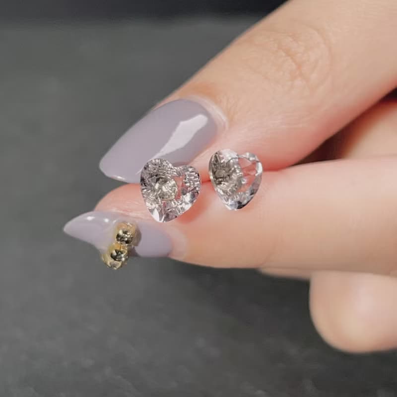 巴西天然水晶耳環耳釘 925純銀鍍18K金 | 天然水晶 | 送禮