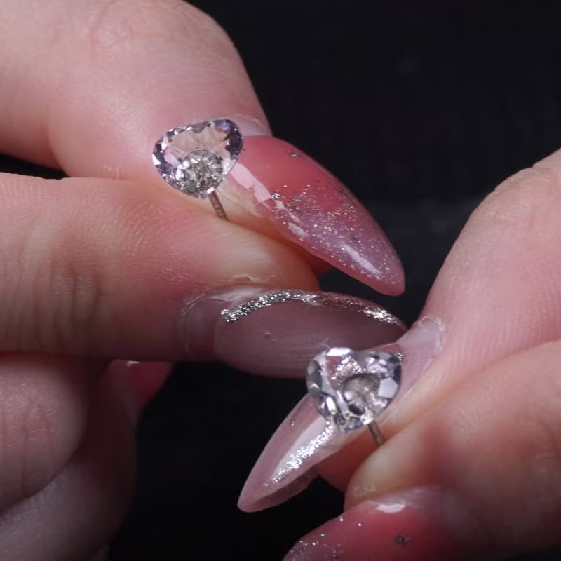 巴西天然水晶耳環耳釘 925純銀鍍18K金 | 天然水晶 | 送禮