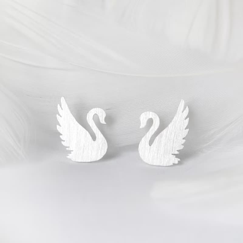 嫻雅天鵝 / 925純銀耳釘-給她的禮物