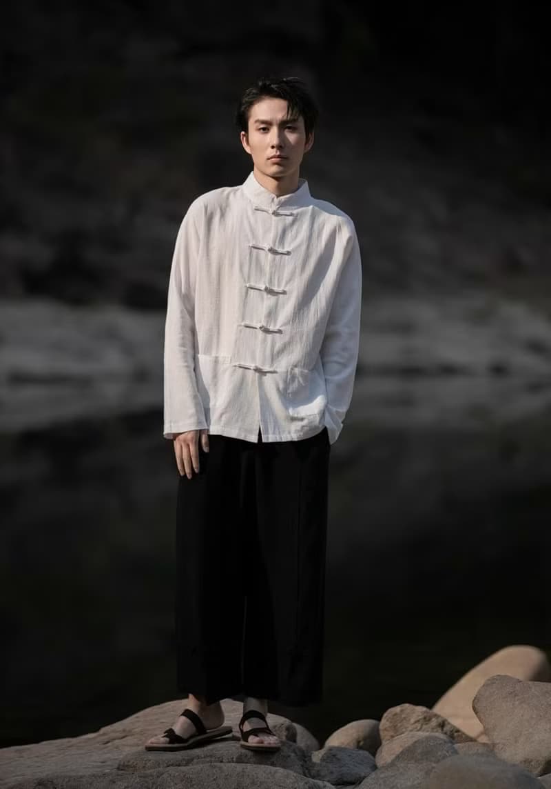 東方國色 中國風亞麻長袖襯衫唐裝