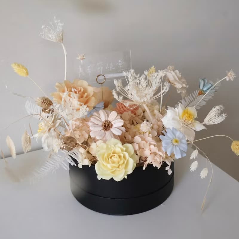 永生花橘黃禮盒 中秋節禮盒 伴手禮 生日禮物 週年 企業合作